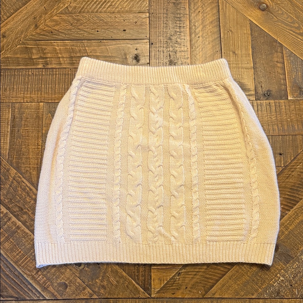 Lulu’s Cream Cable Knit Pencil Skirt Women’s Size Large